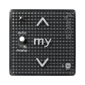 Somfy Smoove A/M Black Shine io – nástěnný jednokanálový dotykový ovladač s A/M 
